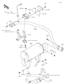 Muffler Diagram and Parts List for KAF400RPFNN 2023 Kawasaki Lawn Tractor Accessories