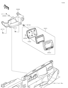 Meter Diagram and Parts List for KRF800GKF 2019 Kawasaki Lawn Tractor Accessories