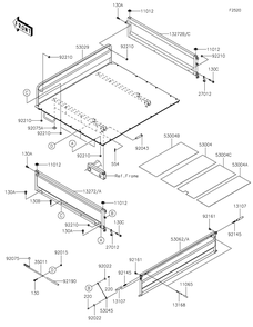 Carrier Diagram and Parts List for KAF620PKF 2019 Kawasaki Lawn Tractor Accessories