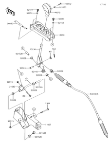 Control Diagram and Parts List for KRF800GJF 2018 Kawasaki Lawn Tractor Accessories