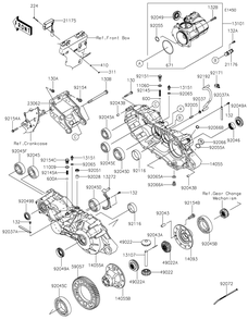 Gear Box Diagram and Parts List for KAF820AMFNL 2021 Kawasaki Lawn Tractor Accessories