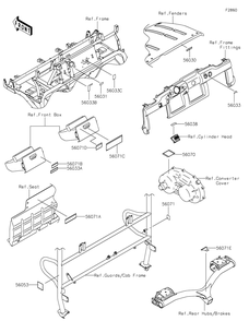 Labels Diagram and Parts List for KAF620PMFNN 2021 Kawasaki Lawn Tractor Accessories