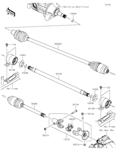 Drive Shaft-Propeller Diagram and Parts List for KAF820BMFNL 2021 Kawasaki Lawn Tractor Accessories