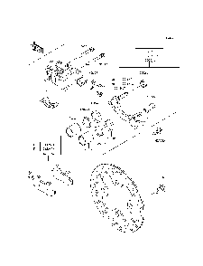 Front Brake Diagram and Parts List for KRF800DFF 2015 Kawasaki Lawn Tractor Accessories