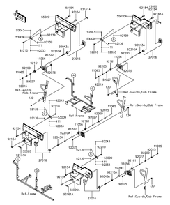 Door Diagram and Parts List for KAF820BHF 2017 Kawasaki Lawn Tractor Accessories