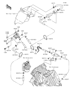 Fuel Pump Diagram and Parts List for KAF400EDF 2013 Kawasaki Lawn Tractor Accessories