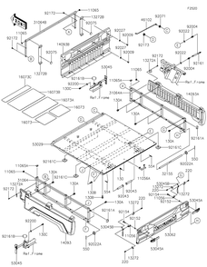 Carrier Diagram and Parts List for KAF1000EHF 2017 Kawasaki Lawn Tractor Accessories