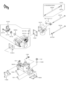Throttle Diagram and Parts List for KAF620VGF 2016 Kawasaki Lawn Tractor Accessories