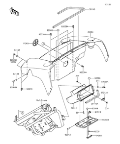 Front Box Diagram and Parts List for KAF400EGF 2016 Kawasaki Lawn Tractor Accessories