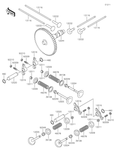 Valve Diagram and Parts List for KAF620MLF 2020 Kawasaki Lawn Tractor Accessories