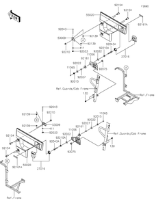 Door Diagram and Parts List for KAF1000EHF 2017 Kawasaki Lawn Tractor Accessories