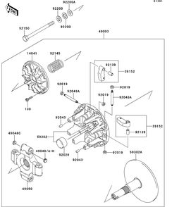 Drive Converter Diagram and Parts List for KAF950GDF 2013 Kawasaki Lawn Tractor Accessories