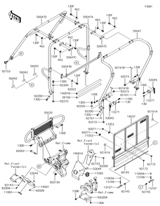 Guards/Cab Frame Diagram and Parts List for KAF620VGF 2016 Kawasaki Lawn Tractor Accessories