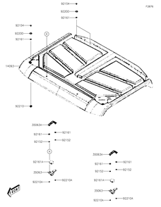 Sun Top Diagram and Parts List for KAF700CMFNN 2021 Kawasaki Lawn Tractor Accessories