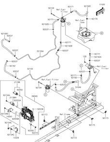 Fuel Pump Diagram and Parts List for KAF1000HJF 2018 Kawasaki Lawn Tractor Accessories