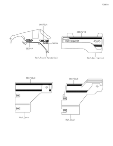 Decals(Black) Diagram and Parts List for KAF820CMFNL 2021 Kawasaki Lawn Tractor Accessories