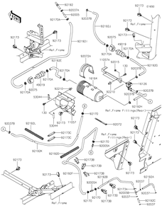 Fuel Evaporative System Diagram and Parts List for KRT1000BPFNL 2023 Kawasaki Lawn Tractor Accessories