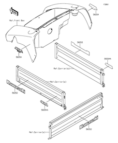 Part Location Diagram of 56054-1521 Kawasaki Mark, Fr Fender, Mule610