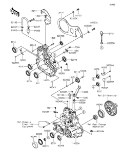 Gear Box Diagram and Parts List for KAF400BGF 2016 Kawasaki Lawn Tractor Accessories