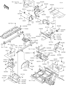 Frame Fittings-Rear Diagram and Parts List for KAF1000EHF 2017 Kawasaki Lawn Tractor Accessories