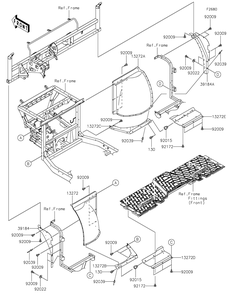 Guard Diagram and Parts List for KAF820BJF 2018 Kawasaki Lawn Tractor Accessories
