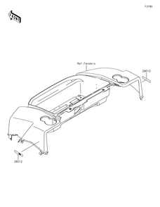 Reflectors Diagram and Parts List for KAF620RHF 2017 Kawasaki Lawn Tractor Accessories