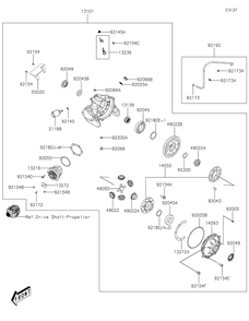 Part Location Diagram of 92045-0766 Kawasaki Bearing-Ball, 6212