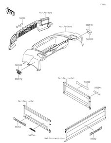 Decals Diagram and Parts List for KAF620RLF 2020 Kawasaki Lawn Tractor Accessories