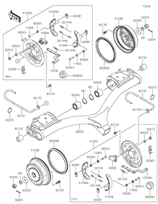 Rear Hubs/Brakes Diagram and Parts List for KAF620PMFNN 2021 Kawasaki Lawn Tractor Accessories