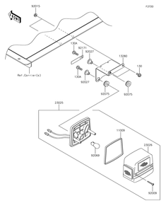 Taillight Diagram and Parts List for KAF400JKF 2019 Kawasaki Lawn Tractor Accessories