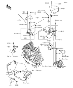 Control Diagram and Parts List for KAF400AGF 2016 Kawasaki Lawn Tractor Accessories