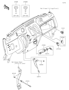 Ignition Switch Diagram and Parts List for KAF400LHS 2017 Kawasaki Lawn Tractor Accessories