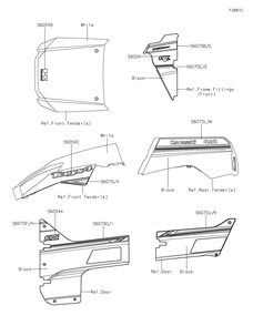 Part Location Diagram of 56075-4367 Kawasaki Pattern, Side Guard, Rh, Upp