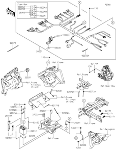 Part Location Diagram of 26031-2383 Kawasaki Harness, Main