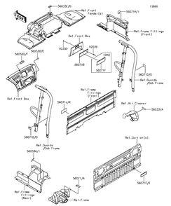 Labels Diagram and Parts List for KAF1000EGF 2016 Kawasaki Lawn Tractor Accessories