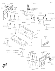 Seat Diagram and Parts List for KAF700AKF 2019 Kawasaki Lawn Tractor Accessories