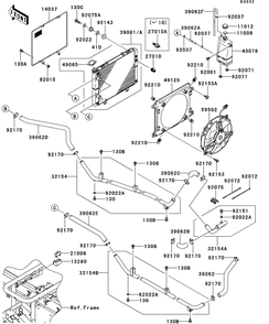 Radiator Diagram and Parts List for KAF950GDF 2013 Kawasaki Lawn Tractor Accessories