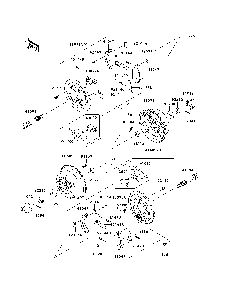 Front Hubs/Brakes Diagram and Parts List for KAF400B7F 2007 & Prior Kawasaki Lawn Tractor Accessories