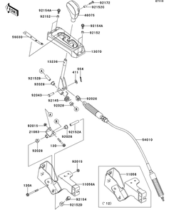 Control Diagram and Parts List for KRT750CCF 2012 Kawasaki Lawn Tractor Accessories