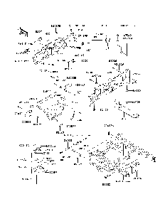 Frame Fittings Diagram and Parts List for KAF950D8F 2008 Kawasaki Lawn Tractor Accessories