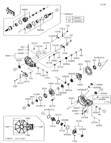Drive Shaft-Front Diagram and Parts List for KRF800GJF 2018 Kawasaki Lawn Tractor Accessories