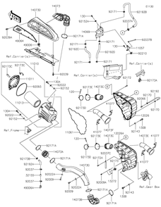 Air Cleaner Diagram and Parts List for KRF1000DPFNL 2023 Kawasaki Lawn Tractor Accessories