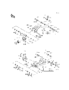 Rear Suspension Diagram and Parts List for KRF800CFF 2015 Kawasaki Lawn Tractor Accessories