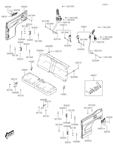Seat Diagram and Parts List for KAF700BKF 2019 Kawasaki Lawn Tractor Accessories