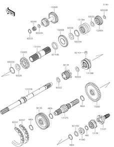 Transmission Diagram and Parts List for KAF620RMFNN 2021 Kawasaki Lawn Tractor Accessories