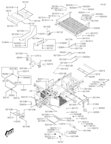 Frame Diagram and Parts List for KAF700DNFNN 2022 Kawasaki Lawn Tractor Accessories
