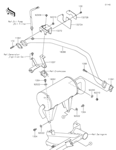 Muffler Diagram and Parts List for KAF400TKS 2019 Kawasaki Lawn Tractor Accessories