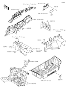 Labels Diagram and Parts List for KRT800KMFNL 2021 Kawasaki Lawn Tractor Accessories