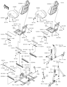 Seat Diagram and Parts List for KRF1000DPFNL 2023 Kawasaki Lawn Tractor Accessories