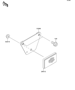Reflectors Diagram and Parts List for KAF400BEF 2014 Kawasaki Lawn Tractor Accessories